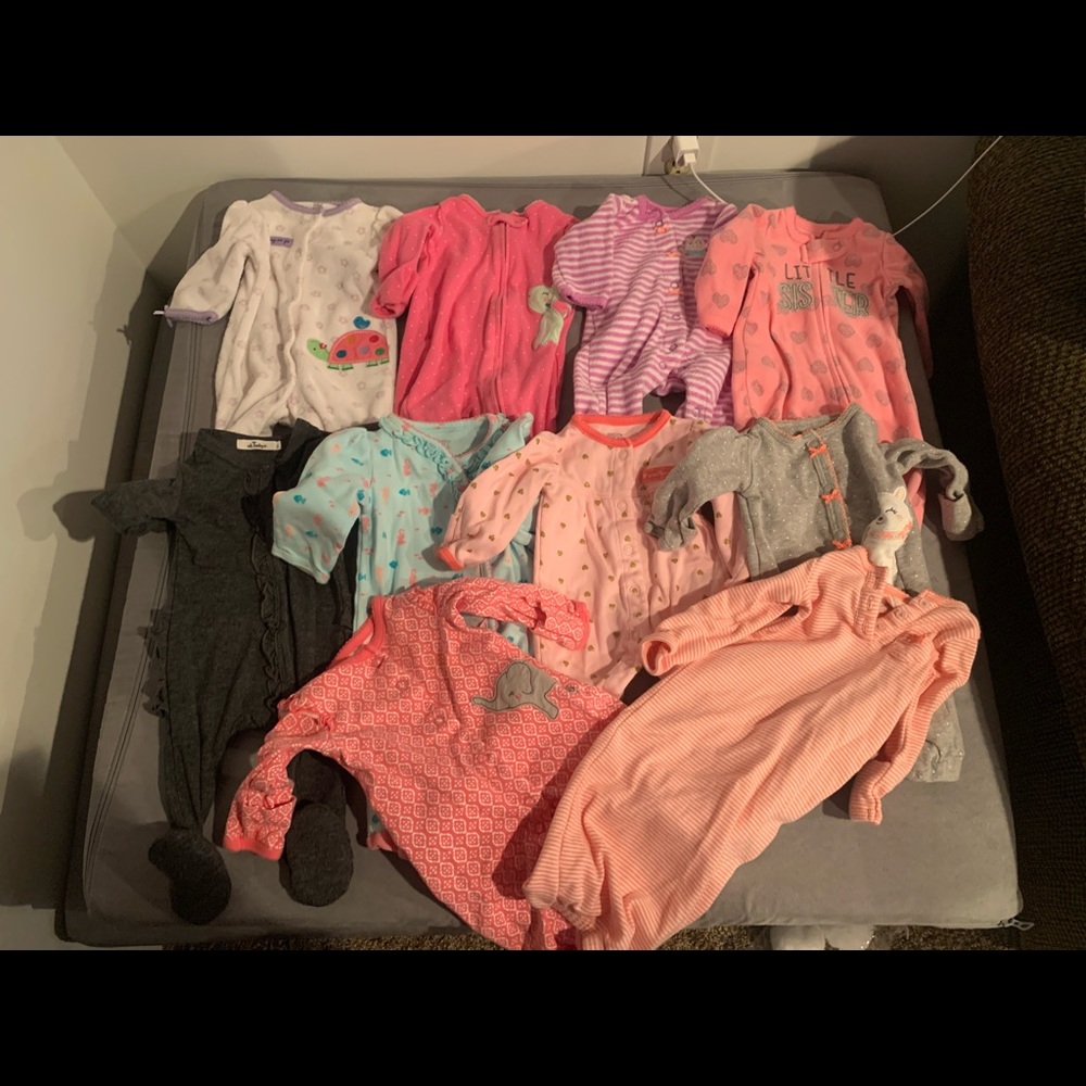 Newborn girls sleeper lot